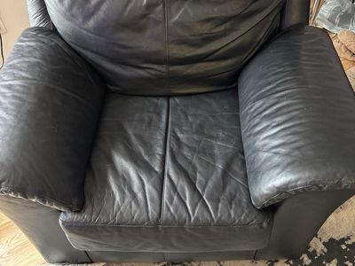 Black Leather Armchair Accent Chair