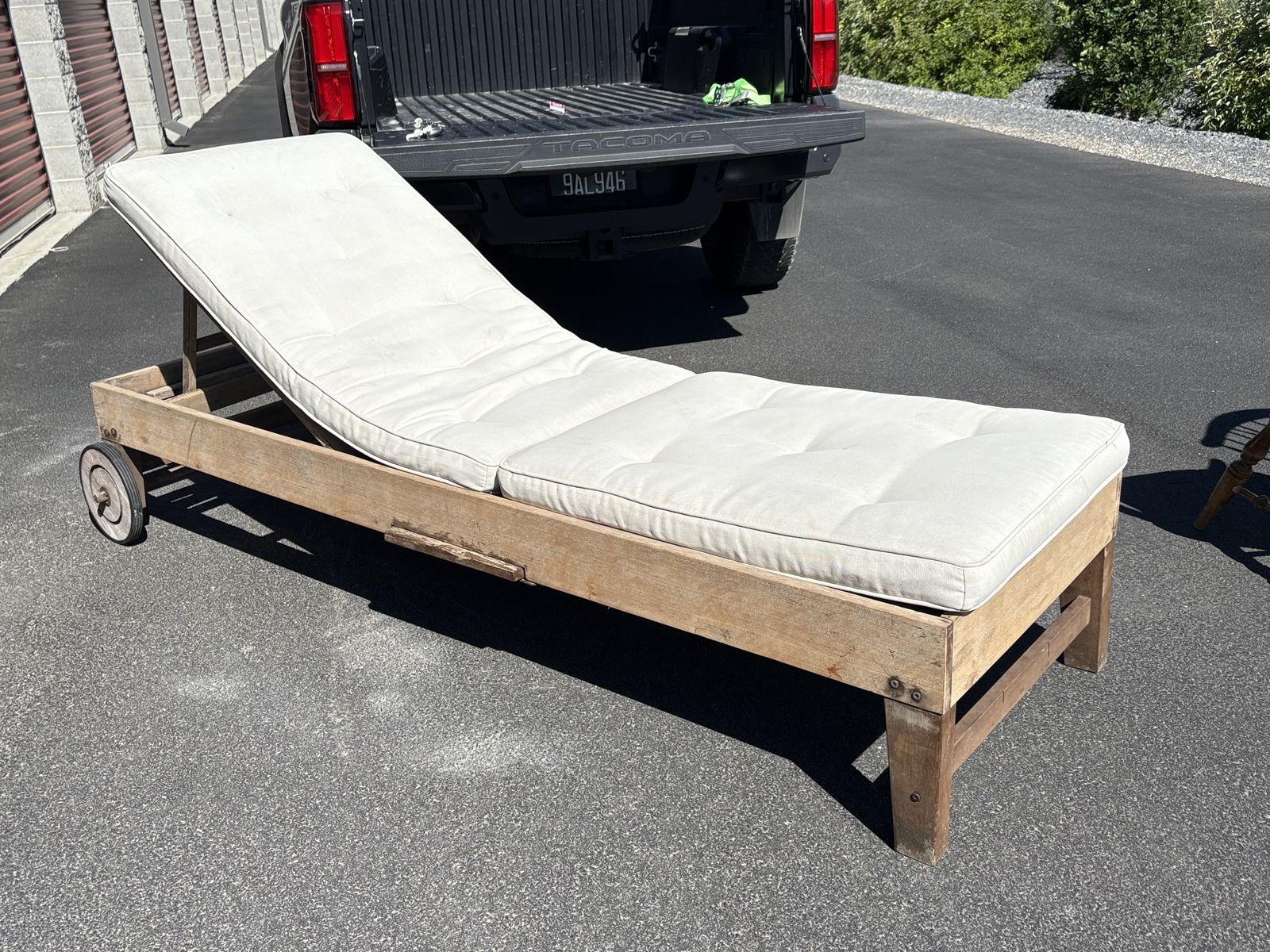 Pottery Barn teak Teak Outdoor Chaise Lounge With Wheels 2 available