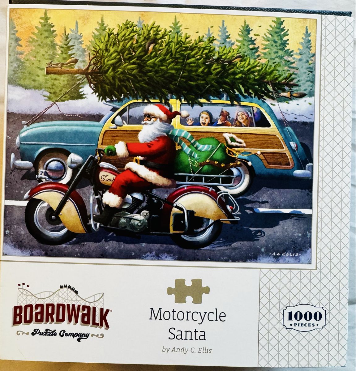 Motorcycle Santa jigsaw puzzle by Boardwalk $9.95
