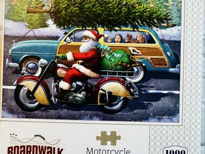 Motorcycle Santa jigsaw puzzle by Boardwalk $9.95