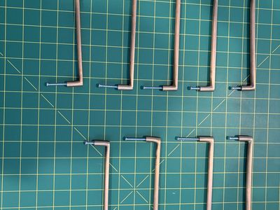 Set of 9 Modern Brass Kitchen/Bathroom Cabinet Pull Handles