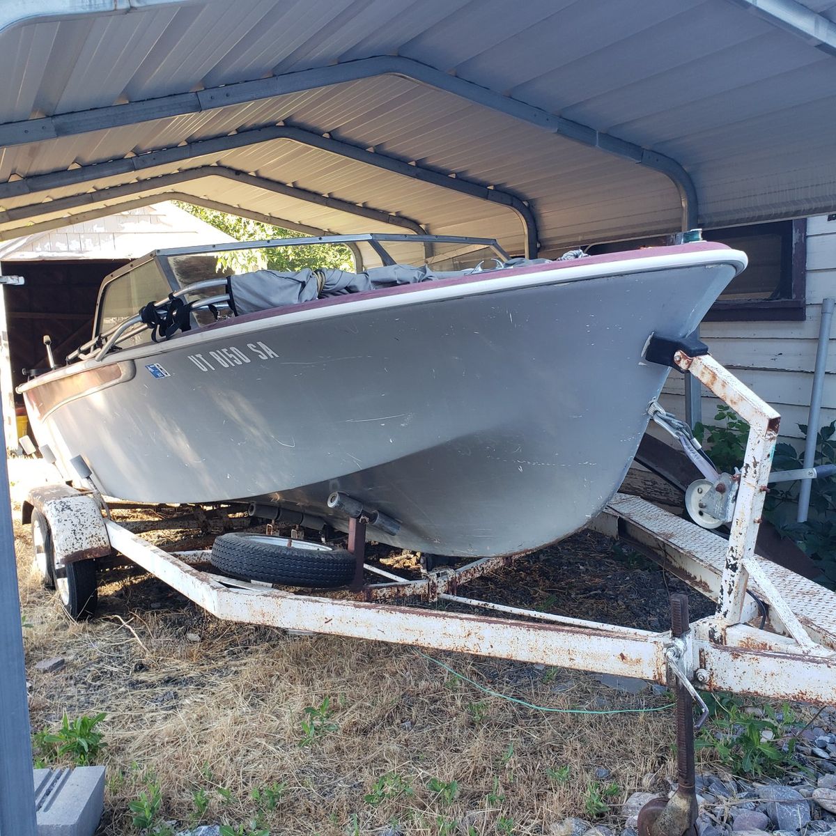 Used Boat with Trailer - Ready for Restoration or Parts