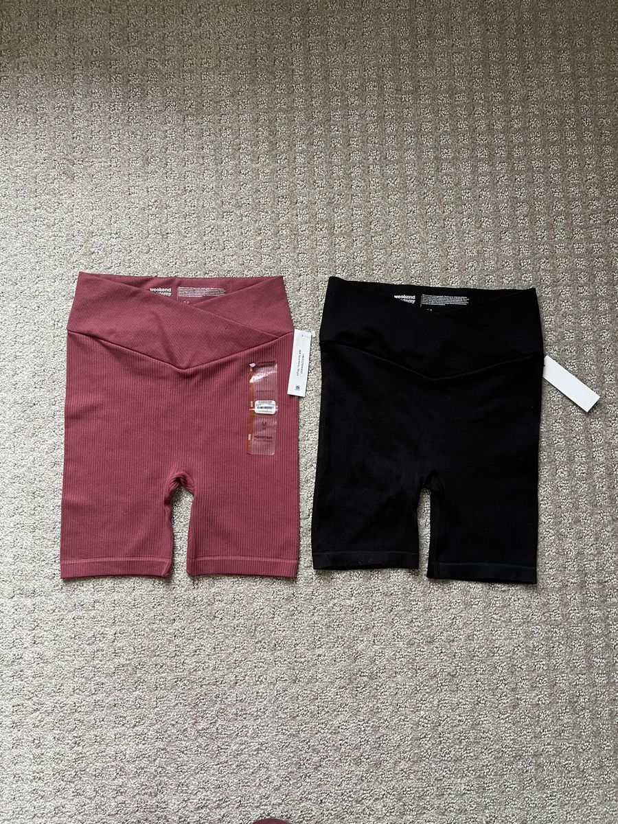 Girls Ribbed Medium (8) Spandex Shorts