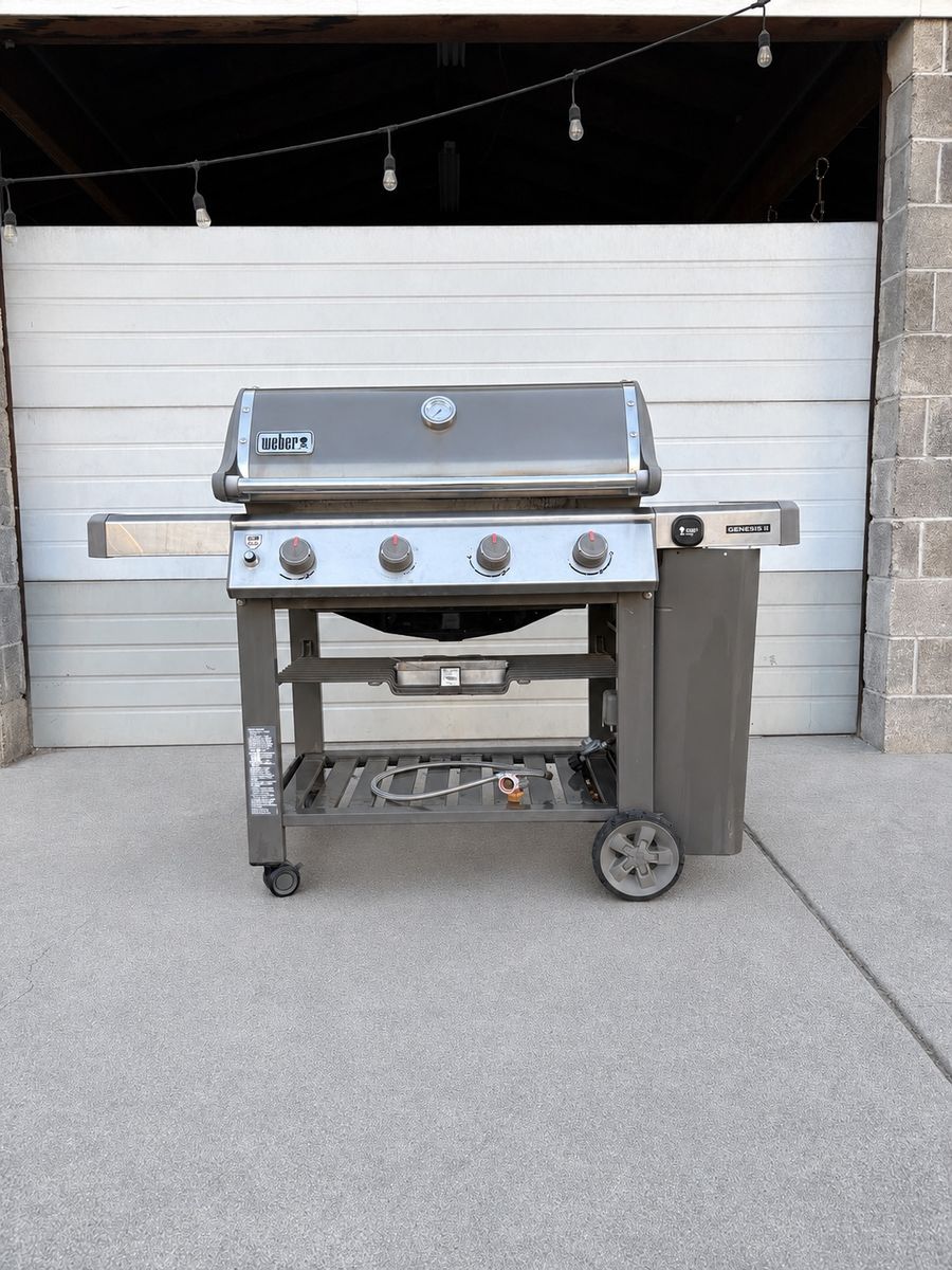 Weber Genesis II 4-Burner Gas Grill - Stainless Steel & Slate Finish