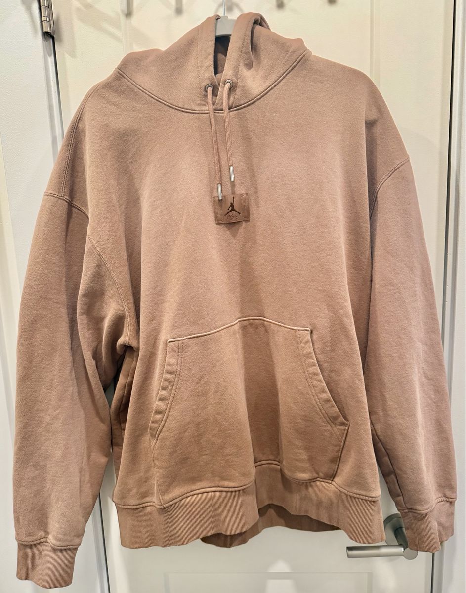Jordan Brown Fleece Pullover Hoodie with Jumpman Logo - Men's Size XL - Excellent Condition