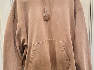 Jordan Brown Fleece Pullover Hoodie with Jumpman Logo - Men's Size XL - Excellent Condition