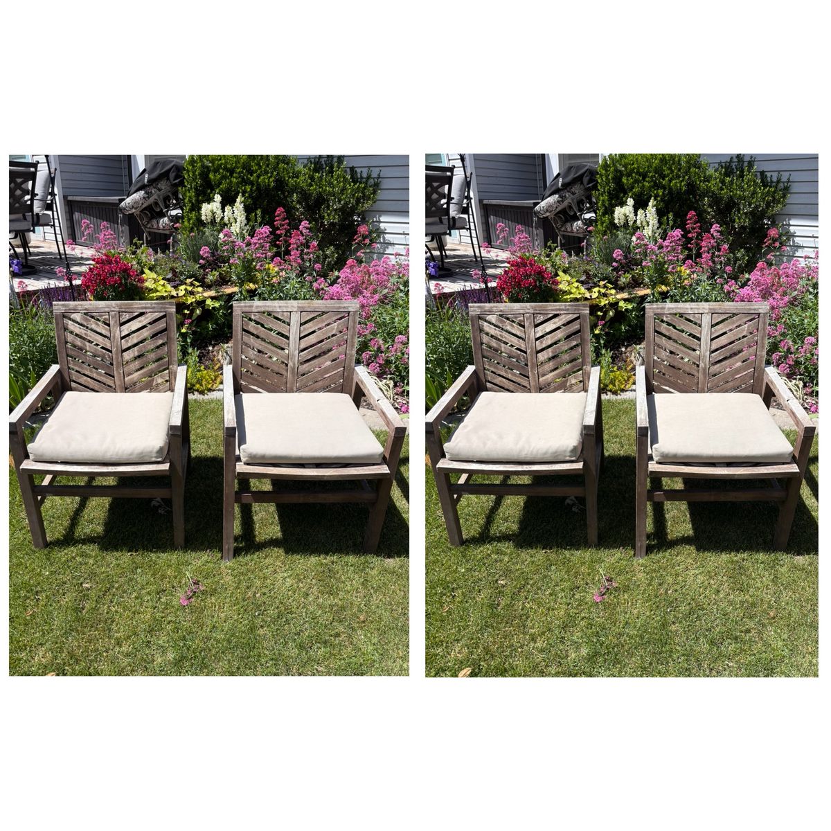 4 Rustic Garden/Patio Chairs See Description