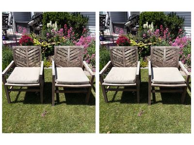 4 Rustic Garden/Patio Chairs See Description