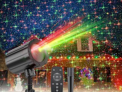 NEW Christmas Projector Lights Outdoor, Waterproof Christmas Decorations Projection Light Remote Control Red Star