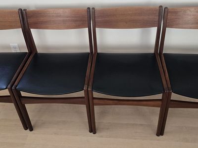 Vintage Danish Modern Teak-back Dining Chairs by Frem Røjle – Set of Four