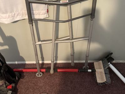 Drive Medical Deluxe Folding Adult Walker with Wheels, Adjustable Height