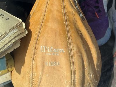 Antique leather boxing speed bag. Awesome vintage decor. USA made by Wilson