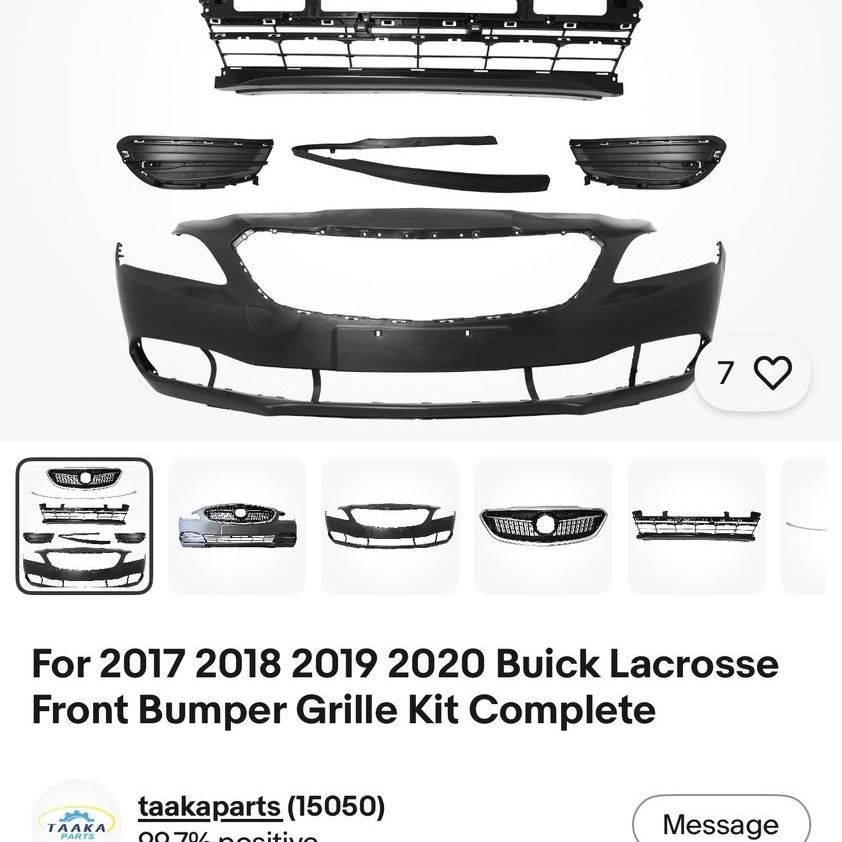 For 2017 2018 2019 2020 Buick Lacrosse Front Bumper Grille Kit Complete
