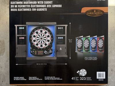 Barrington Electronic Dartboard with Cabinet and LED Lights