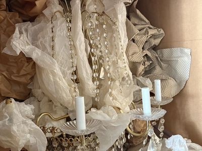 Antique Crystal Chandeliers from England- Set of 2