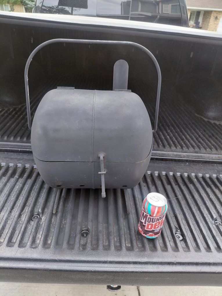 Portable Charcoal Grill / BBQ Smoker - Compact Metal Barrel Design with Carry Handle