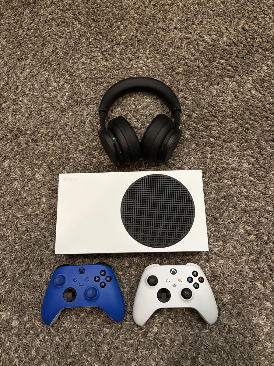 Xbox Series S with New Xbox Headset and Two Controllers