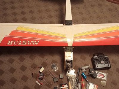 Vintage Avistar RC Airplane Model with Nitro Engine and Futaba Skysport 4 Transmitter