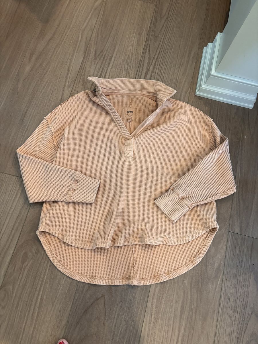 Aerie Waffle Texture Oversized Medium Top 
