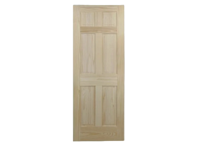 SAVE 60%! - NEW Unfinished Solid Wood Interior Door Slabs - 6-Panel - Radiata Pine - 32" + 36" - 80" tall