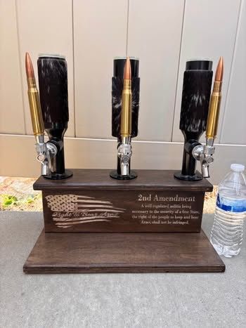 Custom 2nd Amendment 3-Tap Draft Beer Dispenser with Bullet Handles