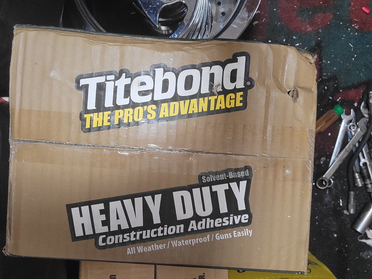 Titebond Heavy Duty Solvent-Based Construction Adhesive - All Weather/Waterproof (whole box of 12 total) only asking $30!