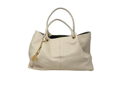 Vince Camuto Eshva Pebbled Leather Large Tote Bag Warm Vanilla Cream