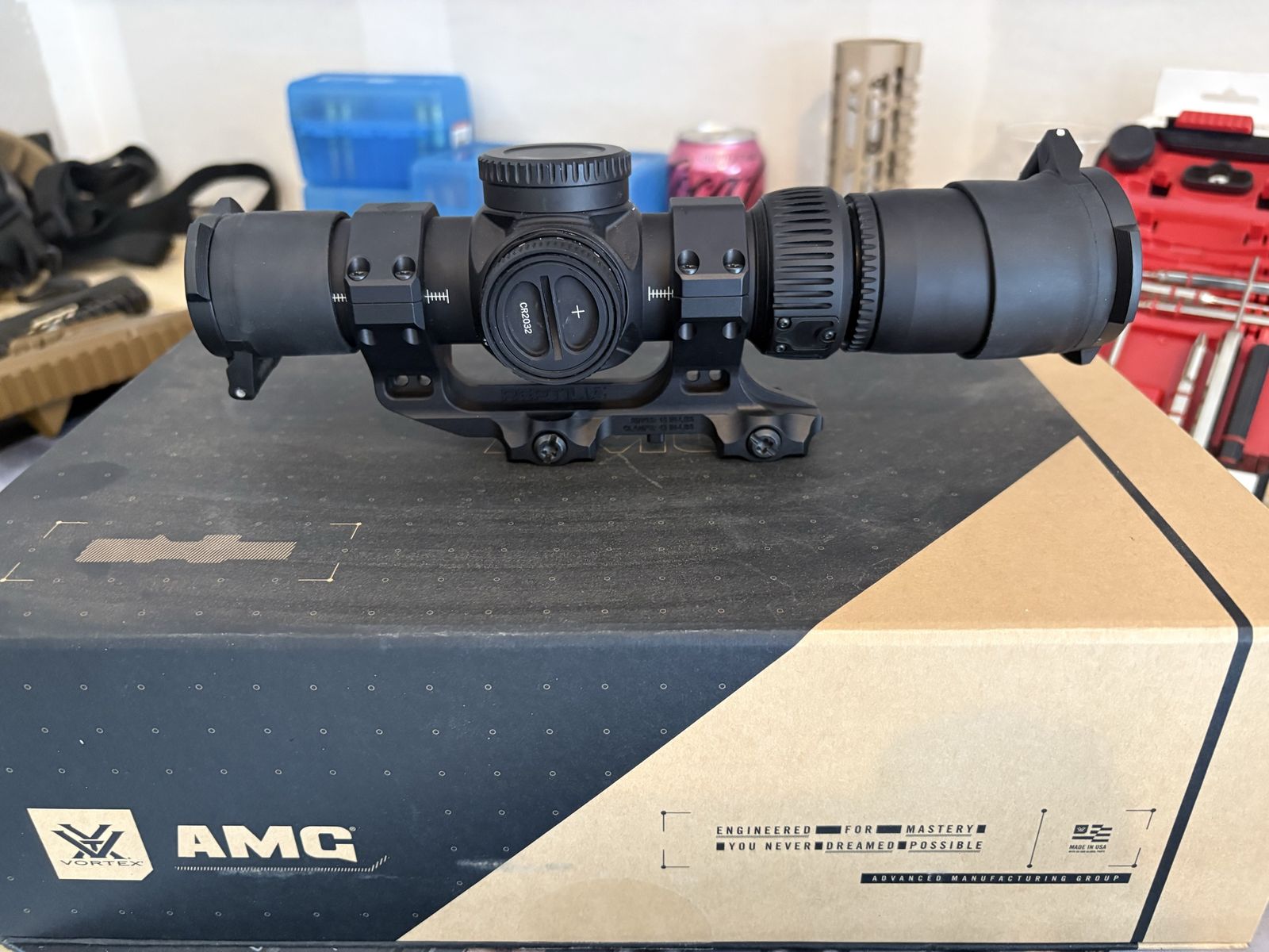 Vortex AMG 1-10x24 Illuminated EBR-9 MRAD Reticle Riflescope with Reptilia Mount