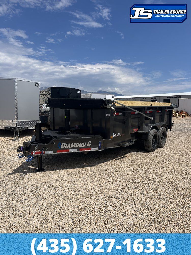 7x16 Diamond C LPT 210 Dump Trailer - 32" Sides - 23K GVWR - 7 Gauge Floor and Walls, ABS Brakes, Board Brackets, Hydraulic