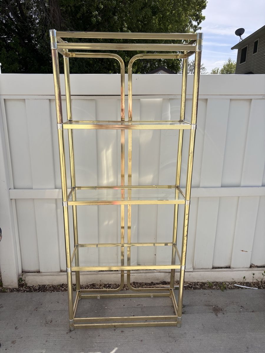 Vintage Mid-Century Brass Etagere