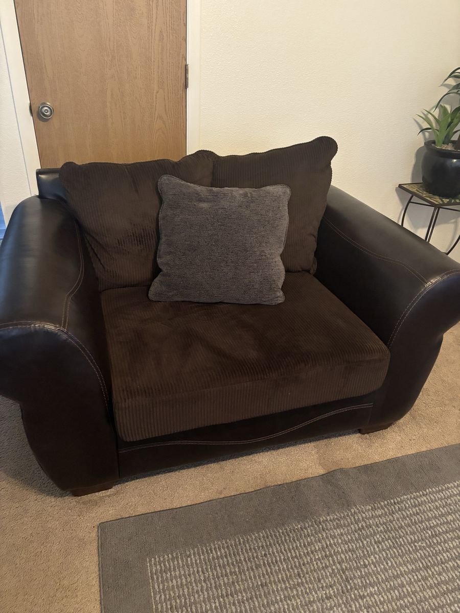 Dark brown love seat