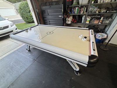 Air Hockey Table - White Carbon Fiber Finish with Electronic Scoring