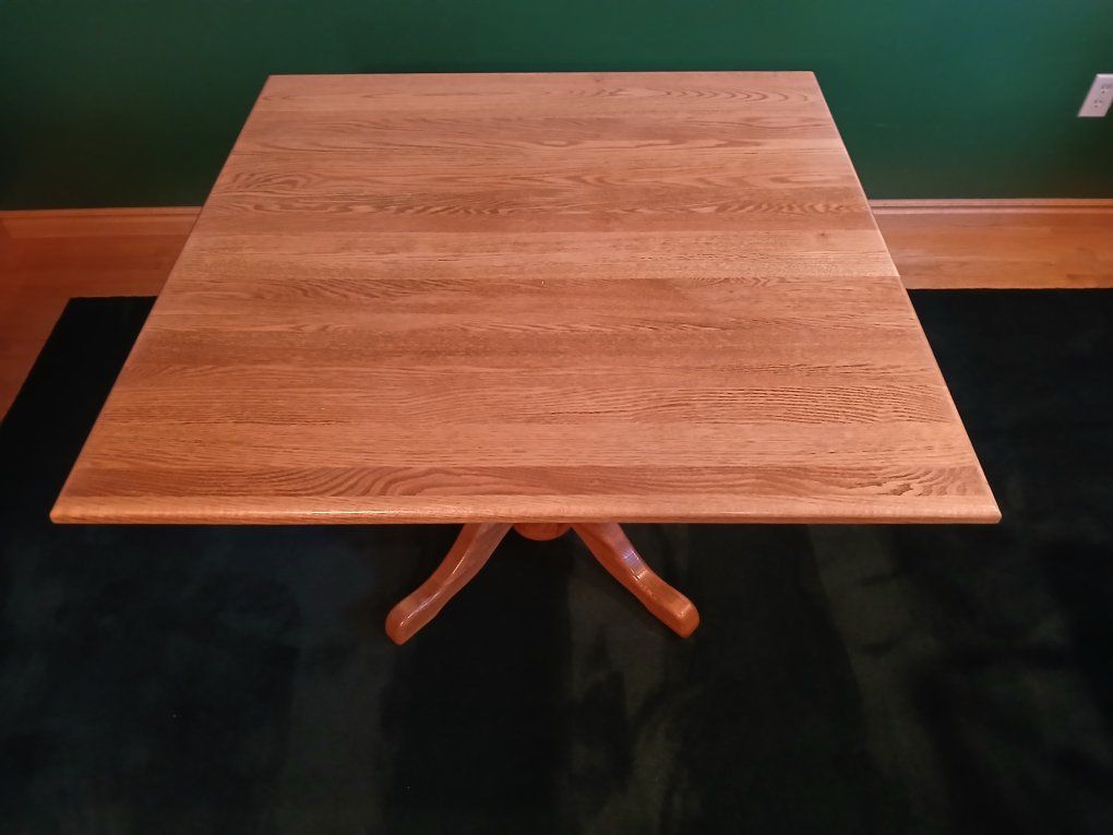 solid oak square table