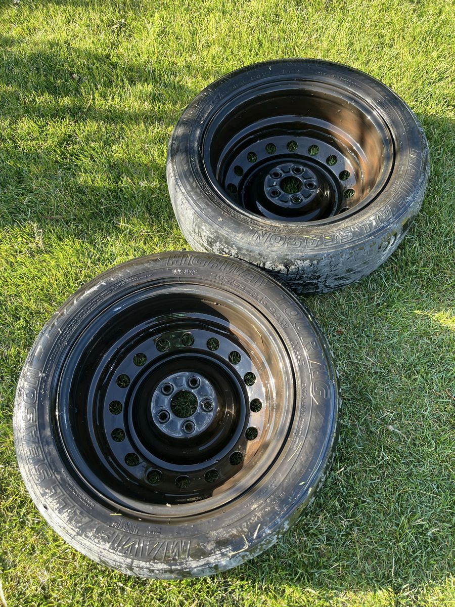 16” 5-bolt steel wheels (tires are toast)