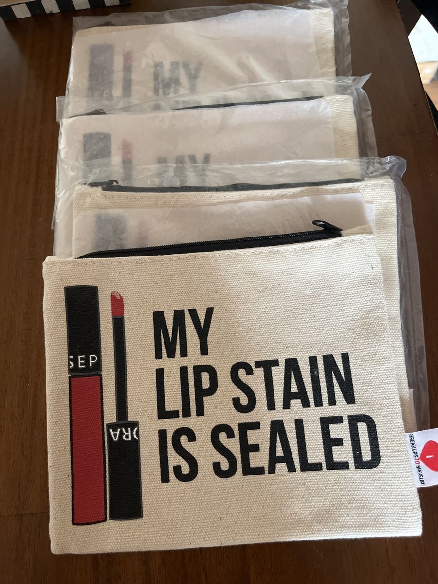 Breakups To Makeup Sephora My Lip Stain Is Sealed Canvas Cosmetic Pouches Set of 4