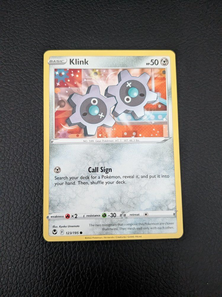 Pokémon TCG Klink 123/195 Sword & Shield Silver Tempest Common Card