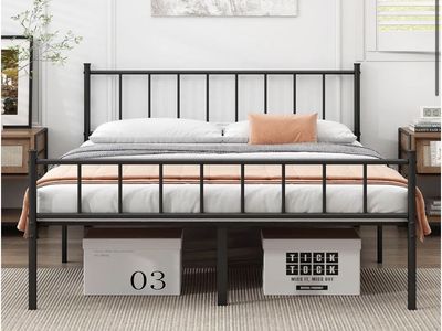Metal Bed Frame California King Size Black - 1000lb Capacity, Quick Assembly, No Box Spring Needed