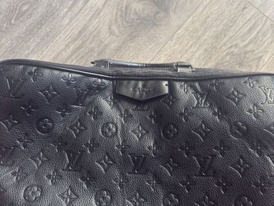 Leather duffle bag