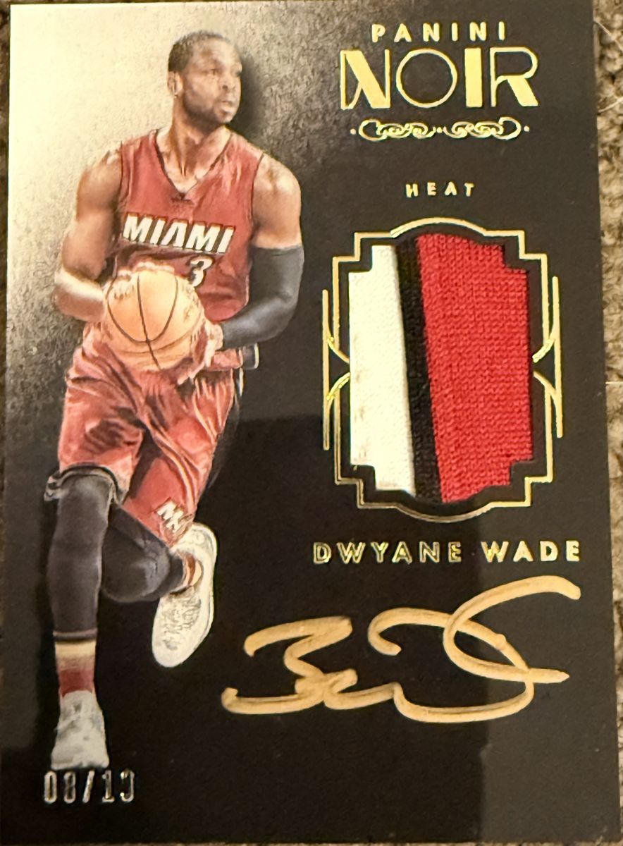 Panini Noir Dwayne Wade Patch Gold Auto 8/10