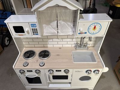 ECG Doctor Play Kitchen Set for Kids - Wooden Pretend Play w/ Microwave, Stove, Sink & Oven