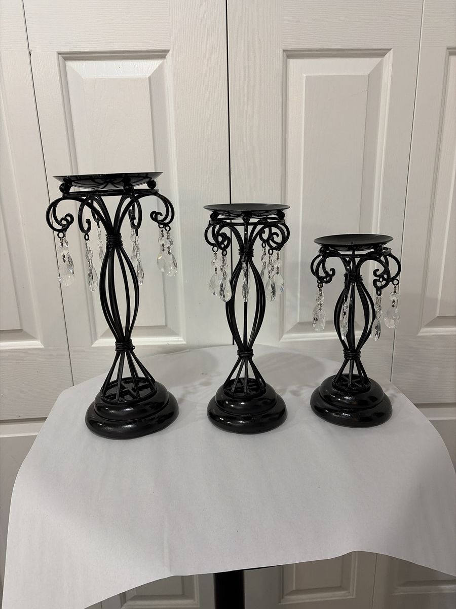 Iron  Refurbished pillar Candle HoldersUpdated