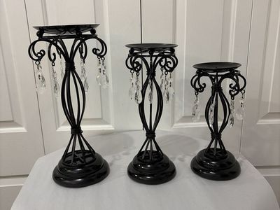 Iron Refurbished pillar Candle HoldersUpdated