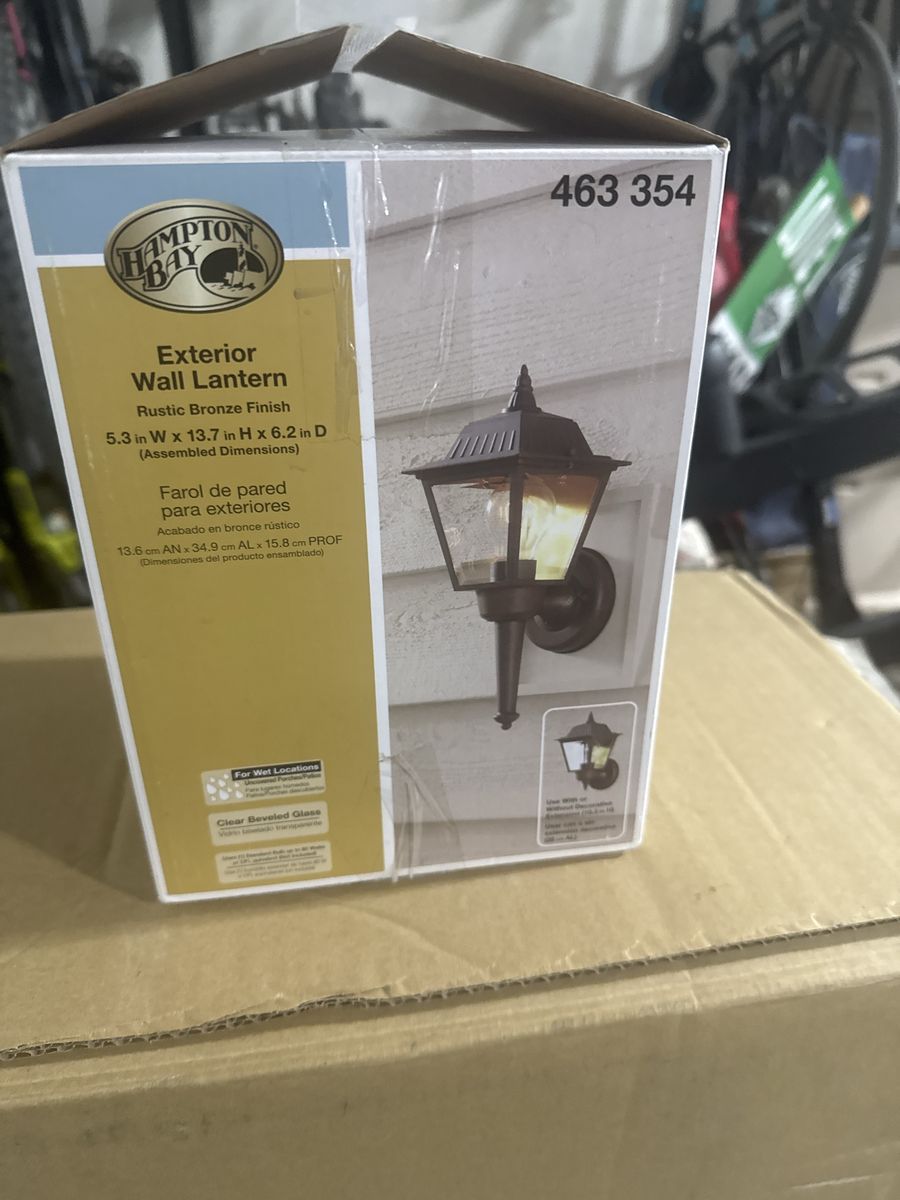 Hampton Bay Exterior Wall Lantern Porch Light Rustic Bronze Finish New