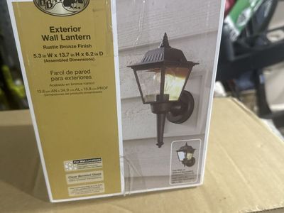 Hampton Bay Exterior Wall Lantern Porch Light Rustic Bronze Finish New