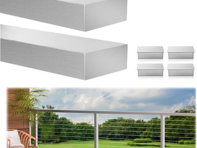 6'6" SS T304 Handrail, 2 Pack Rectangular
