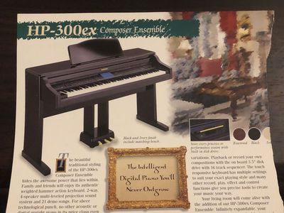 HP-300ex Composer Ensemble Digital Piano - 88 Weighted Keys, Full-Size Keyboard, Black Finish
