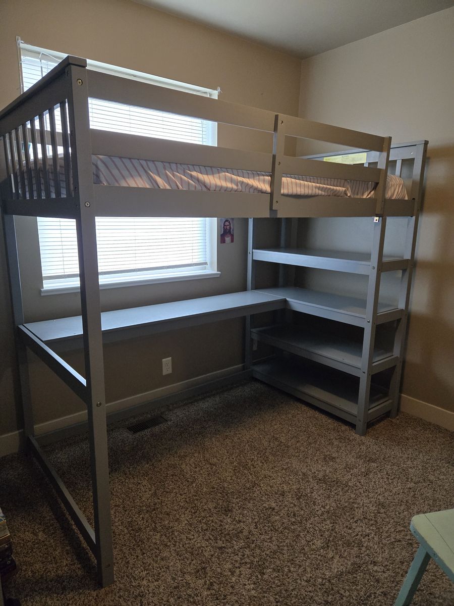 Wood loft bed