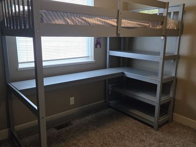 Wood loft bed