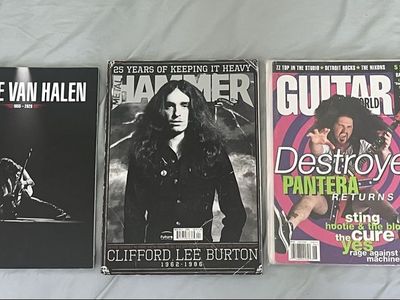 Lot of 5 Rock & Metal Magazines featuring Eddie Van Halen, Dimebag Darrell, and Cliff Burton