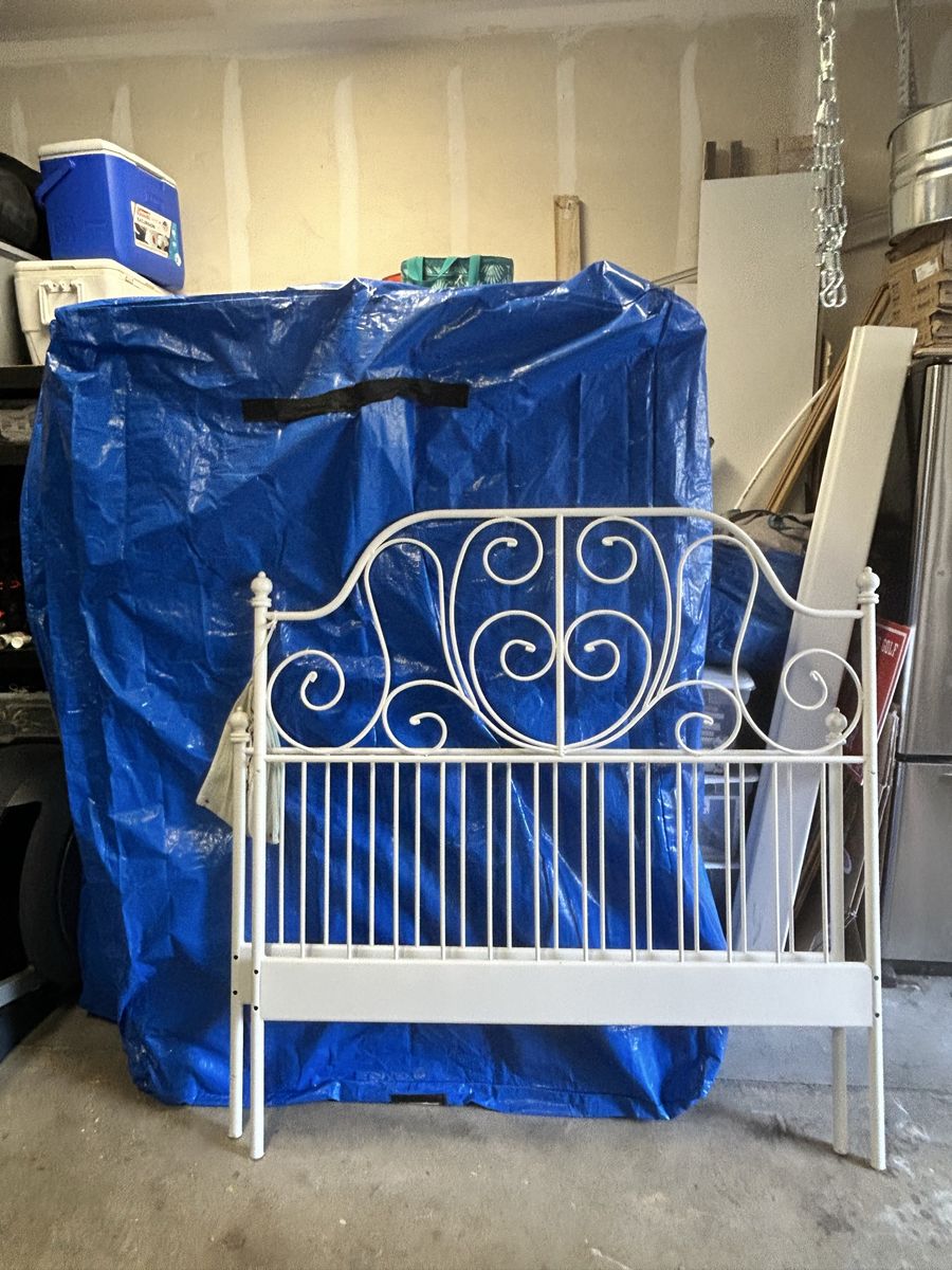 Full metal bed frame with new mattress set